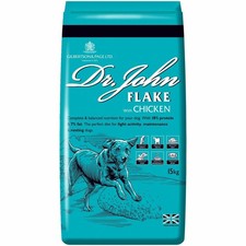 DRY DOG FOOD - Dr John Flake with Chicken - for Adult Working Dogs - 15kg 1.87 per kilo