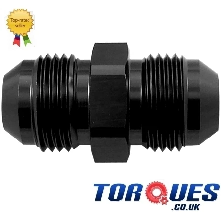 AN -6 (AN 06) to AN6 Straight Flare Union Adapter Black - Picture 1 of 1