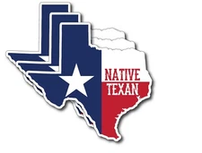3pk Native Texas Texan State Flag Vinyl Decal Bumper Sticker Truck Car Window 3M
