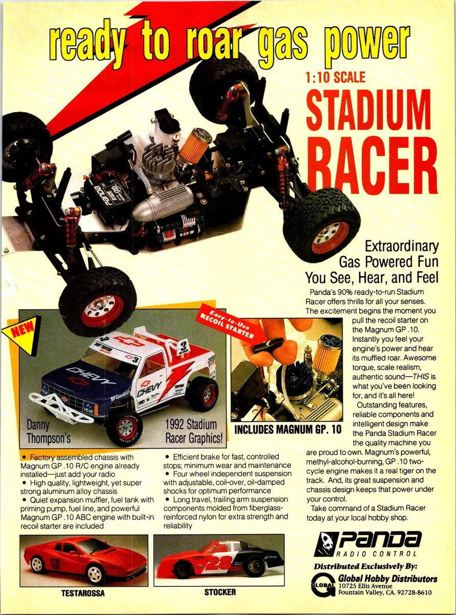 Panda Stadium Racer RC Car Vintage Print Ad 1992 Wall Art Decor