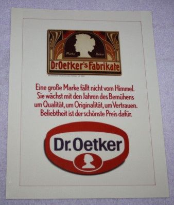 Werbung, Reklame von Dr. Oetker Auf Fotopapier gedruckt. ca. 24,5 x 19 cm (5381)