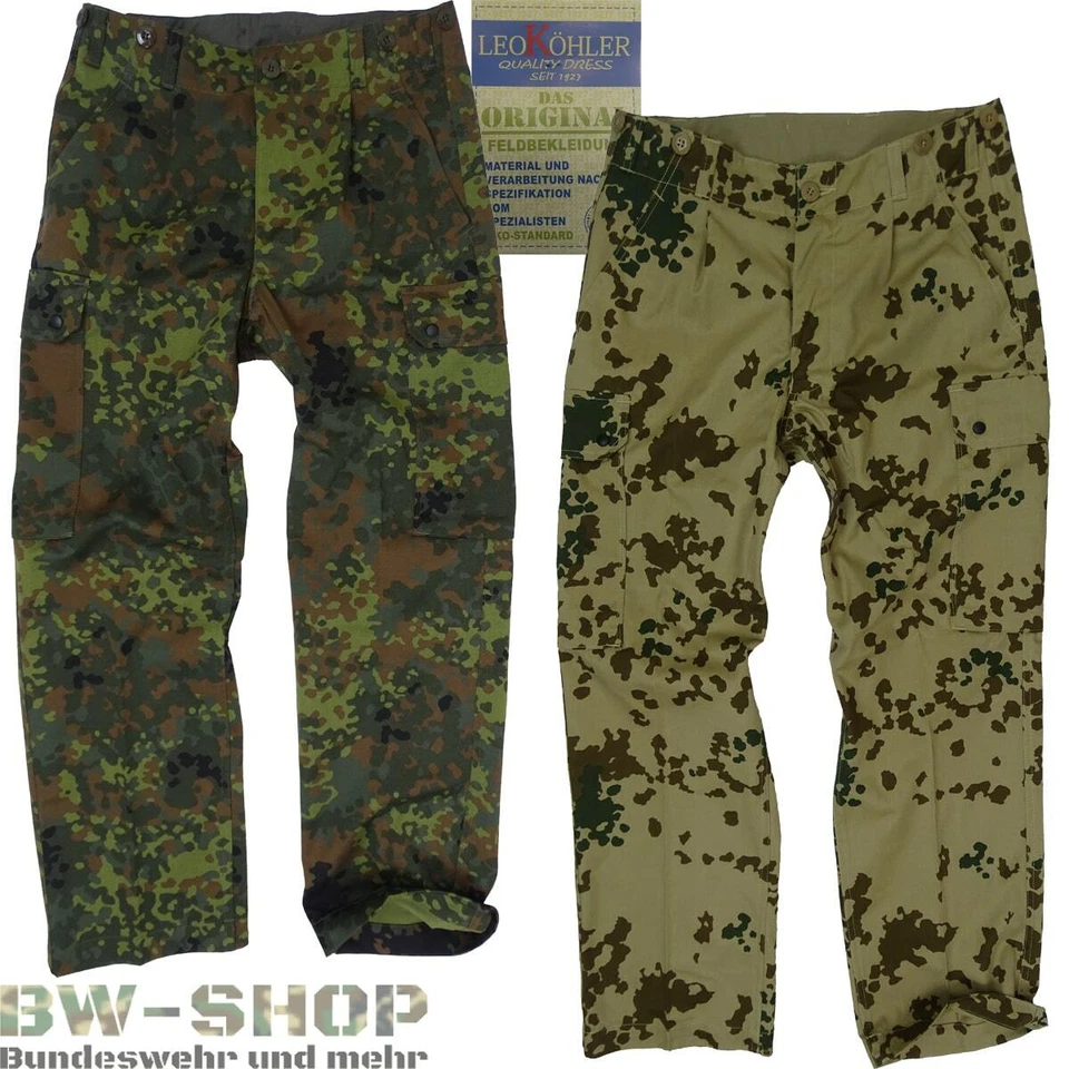 ORIGINAL BUNDESWEHR FELDHOSE LEO KÖHLER FLECKTARN / TROPENTARN ARMEE BW HOSE NEU