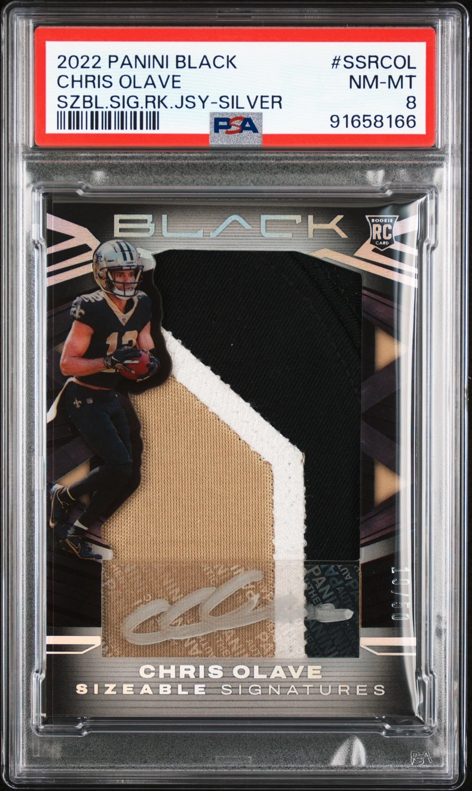 Chris Olave Panini Black Sizeable Signatures Rookie Jersey #SSRCOL Silver