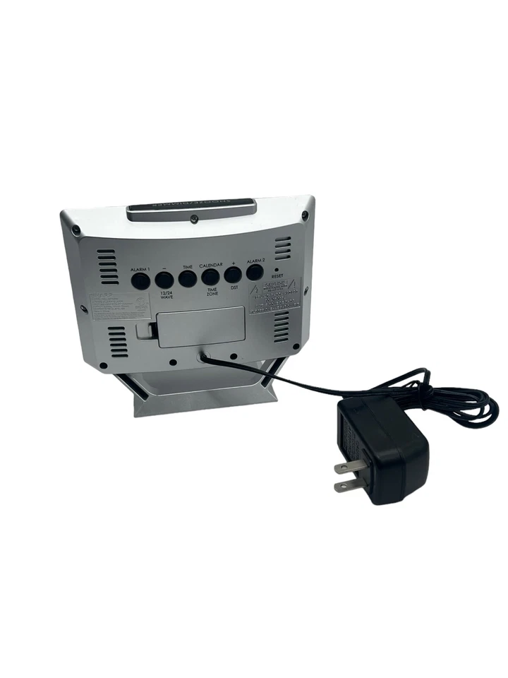 Sharp Desktop Dual Alarm Clock with Color Display - Atomic Accuracy - Image 3 of 4