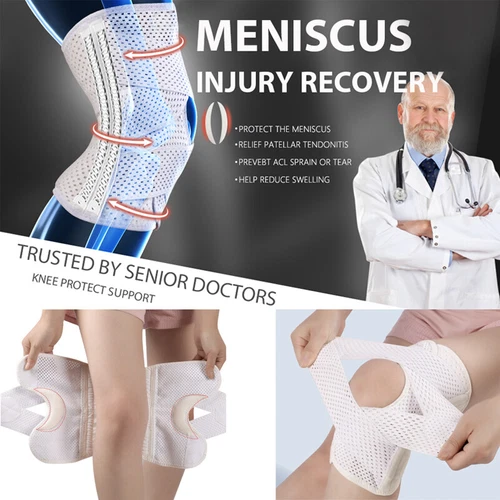 Sport Kniespange Kompressionsärmel Meniskus Unterstützung Gelenkschmerzen Arthritis Linderung - Bild 9 von 27
