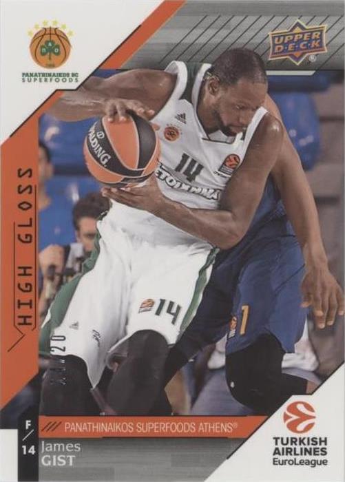 2017-18 Upper Deck Euroleague - James Gist #92 - 1 of 2