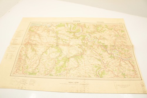 WW2 German map  of Rouen, France, scale: 1:200k,29.5x21.7" from 1937,DRC4.2.L