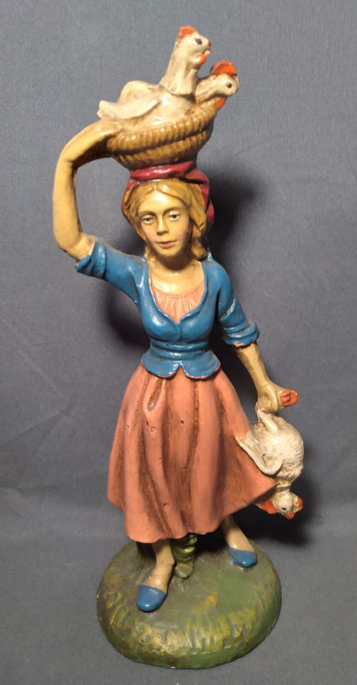 Italian Paper-Mache Cartapesta Chialu Confalonieri Style Holiday Figurine 9 Inch