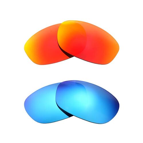 Walleva Fire Red + Ice Blue Polarized Lenses For Ray-Ban RB4089 Balorama 62mm - Picture 1 of 7