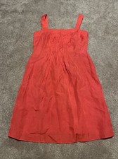 Womens Elie Tahari Linen Orange Coral Lined Dress Size 6
