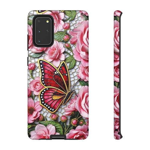 Rose Tough Case Butterfly Mosaic Pink iphone 16 15 14 13 S25 S24 S23 S22 - 第 2/240 張圖片