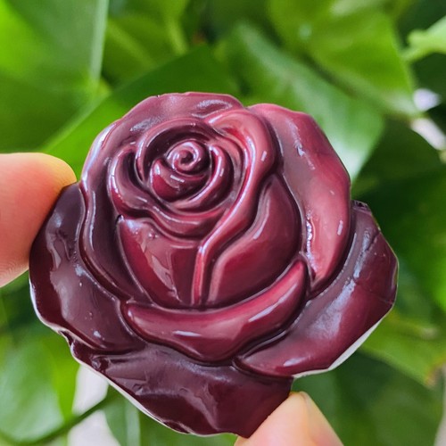 Natural Mookaite Jasper Quartz rose flowers hand carved crystal healing 1PC - Picture 3 of 17
