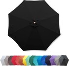 9ft 8 Ribs Patio Garden Market Replacement Umbrella Canopy - Black (Canopy Only)