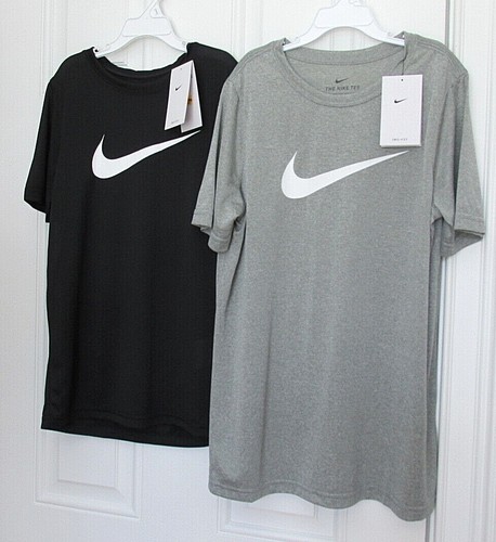 NEW YOUTH BOYS NIKE LEGEND SWOOSH TEE T SHIRT SMALL BLACK
