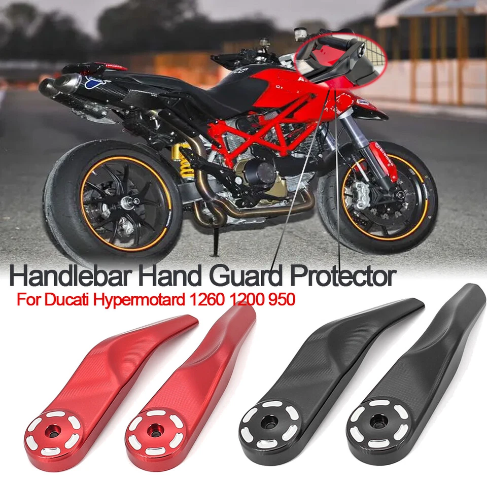 Handlebar Hand Guard Protector For Ducati Hypermotard 1260 1200 950 Aluminum - Image 4 of 4