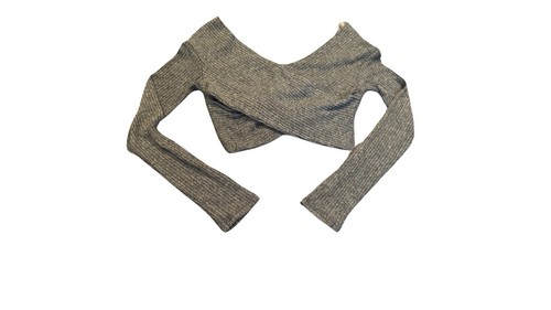 Lani California Ribbed Long Sleeve Crop Top NWT
