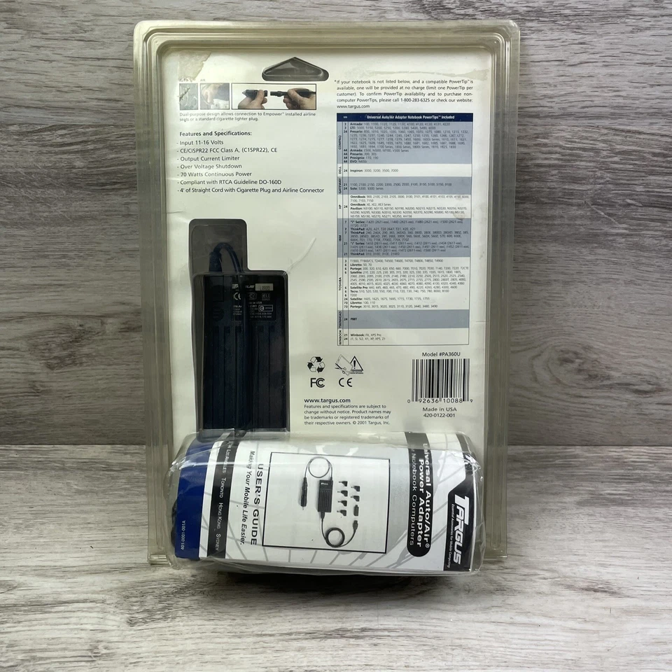 Adaptador de corriente universal para portátil Targus PA360U Air para Compaq, IMB. Toshiba Foto 2 de 4