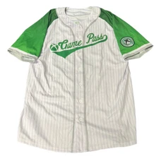 RARE Microsoft XBOX Game Pass Employee Embroidered Jersey Large 100+ More Games