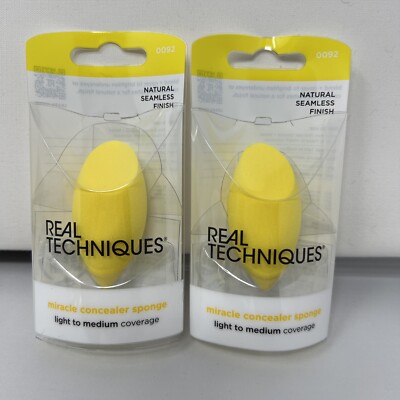 2X Real Techniques Miracle Concealer Sponge Light To Medium Coverage  E3