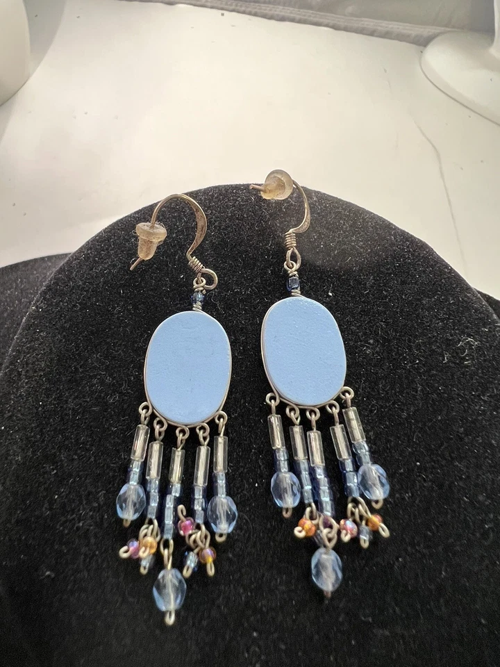 HERMOSOS ARETES PERFORADOS COLGANTES SEMILLA CUENTA BOHEMIA PINTADA FLOR LIBÉLULA Foto 4 de 4