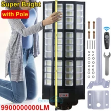 Outdoor Commercial 11000W Solar Street Light IP67 Dusk-to-Dawn Road Lamp+Pole