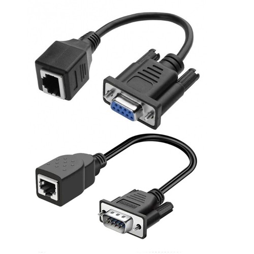 DB9 9Pin Port Female/Male to RJ45 Female Cat5/6 Ethernets LAN Console Extender - Afbeelding 4 van 10