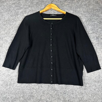Marks and Spencer Black 3/4 Sleeve Button Cardigan Women's Size 18