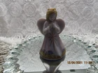 FENTON ART GLASS 2007 BLUE BURMESE ANGEL FIGURINE LE #961 SIGNED A. FARLEY