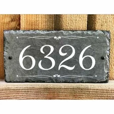Customizable Slate Number House Sign - Handmade and Personalized