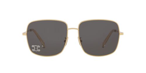 Celine CL40284U 30A Occhiali da sole in metallo triomphe montatura oro lenti grigie autentici - Foto 2 di 4