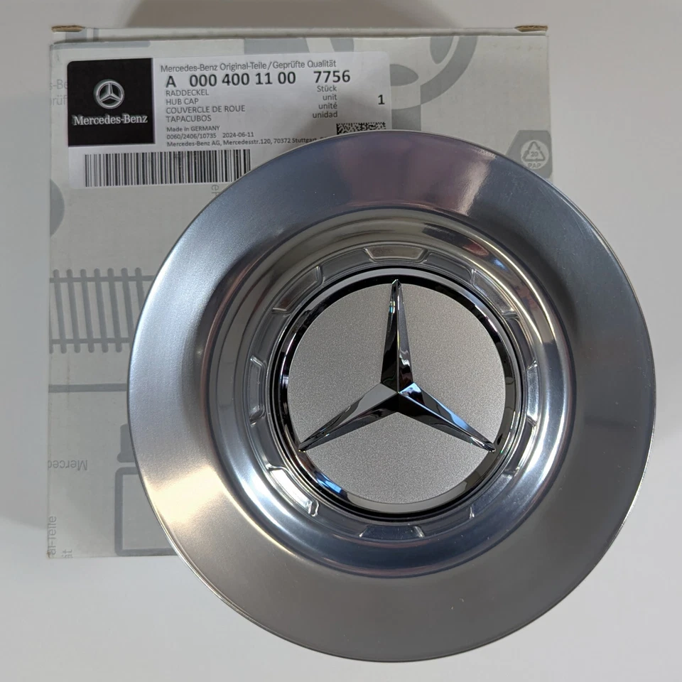 NUEVO Mercedes SL55 SL63 SL450 SL550 forjado plateado tapa de bloqueo central llanta OE MB Foto 3 de 4