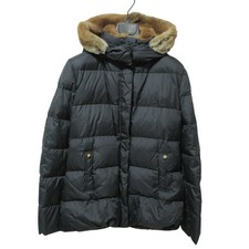 FENDI Fur Trim Down Jacket Blouson Black Size 42 Women's Luxs Brand