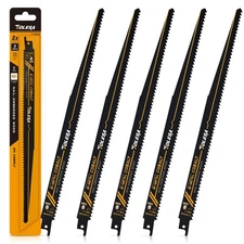 TOLESA Nail Embedded Wood Reciprocating Saw Blades 12 Inch, Bi-Metal 8+10TPI 