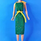 Vintage Barbie Best Buy Fashion #3638 Halter Dress 1981 Green Floral Pattern