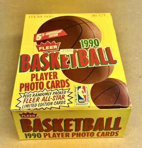 1990 Fleer Basketball Wax Box 36 Untouched Pack
