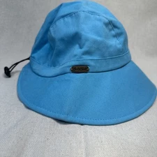 Sun 'N' Sand Cotton Women's Bucket Sun Hat Blue Beach Hiking Active Hat Packable