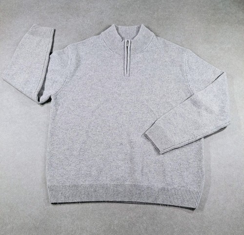 Next 1/4 Zip Mens 100% Lambswool Jumper Pullover Size XL Grey 45-47 Chest Soft - Picture 1 of 23