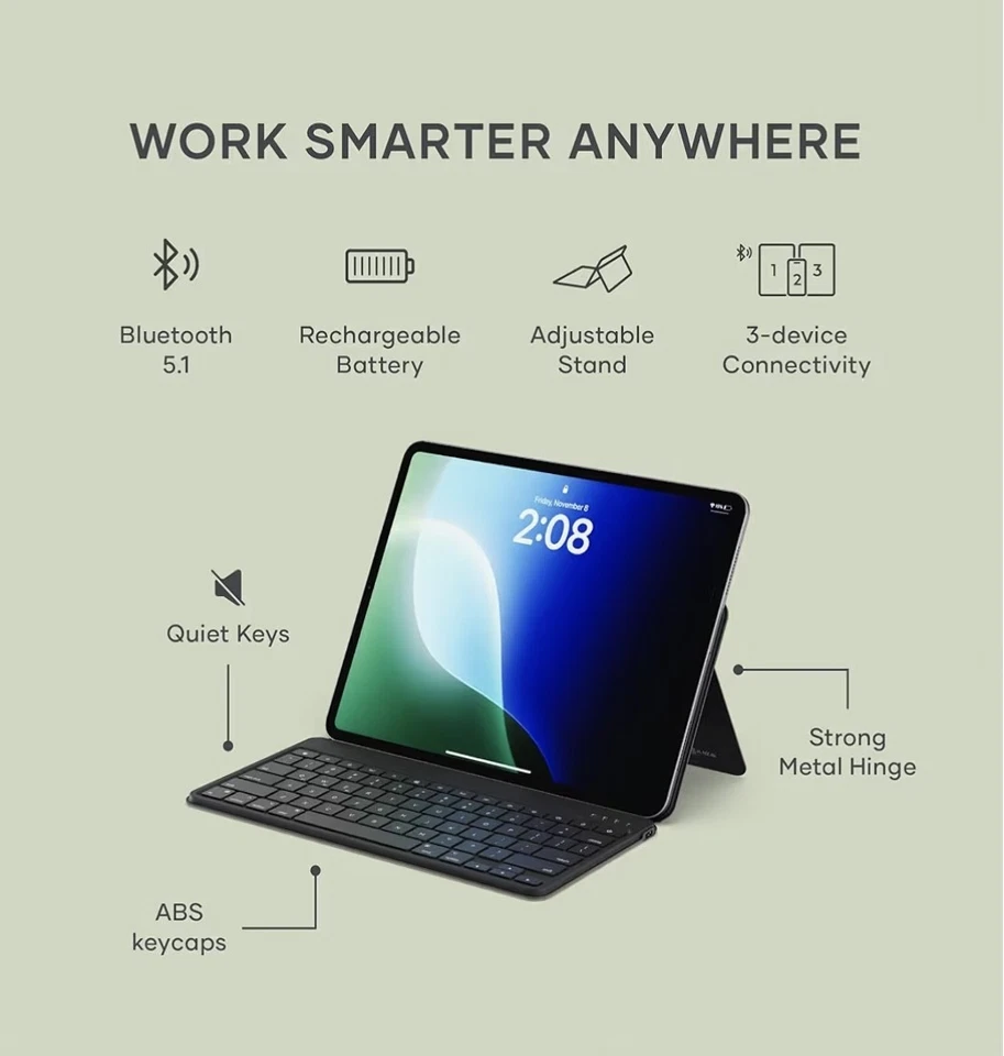 BRAND NEW in BOX - Satechi onthego bluetooth keyboard w/ adjustable stand - Image 2 of 4