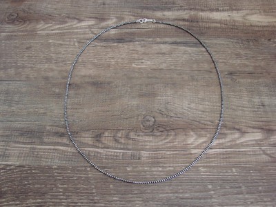 Native American Sterling Silver 2mm Navajo Pearl 22'' Necklace - Mariano