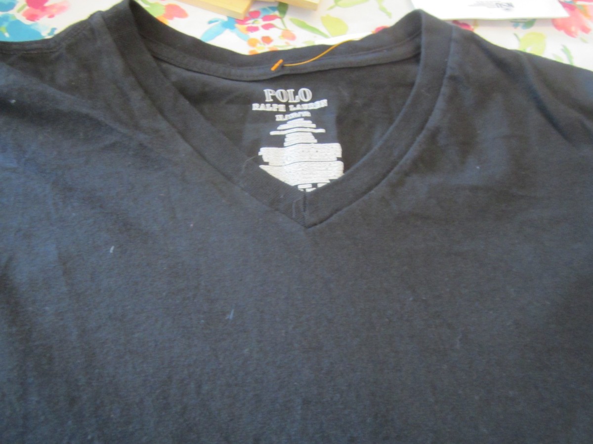 Ralph Lauren Polo T-Shirt - Black - XL - V-Neck | eBay