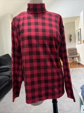 The Limited  Long Sleeve Red Black Vintage Turtleneck Size XL