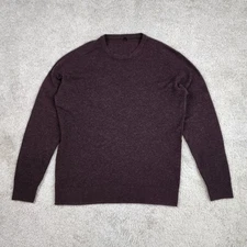 Muji Wool Sweater Women Size Medium Brown Pullover Turtleneck Ribbed Knit Maroon