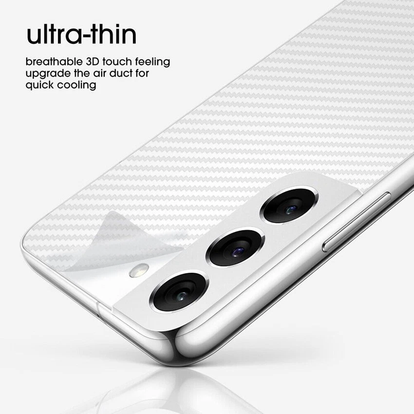 1/3PCS Carbon Fiber Sticker Film Back Protector For Samsung Galaxy S23 S22 Ultra - Image 3 of 4