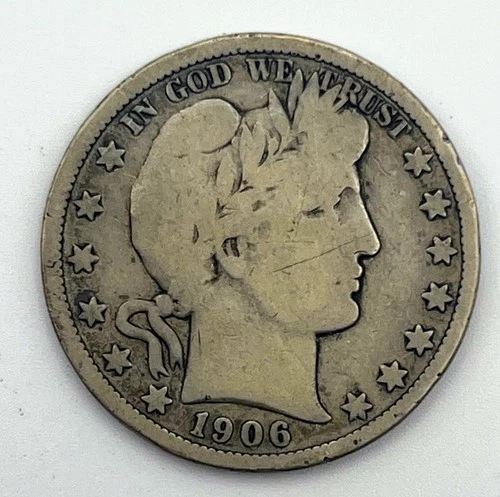1906-O Barber Half Dollar 50 Cents New Orleans Good L & Y in Liberty Visible