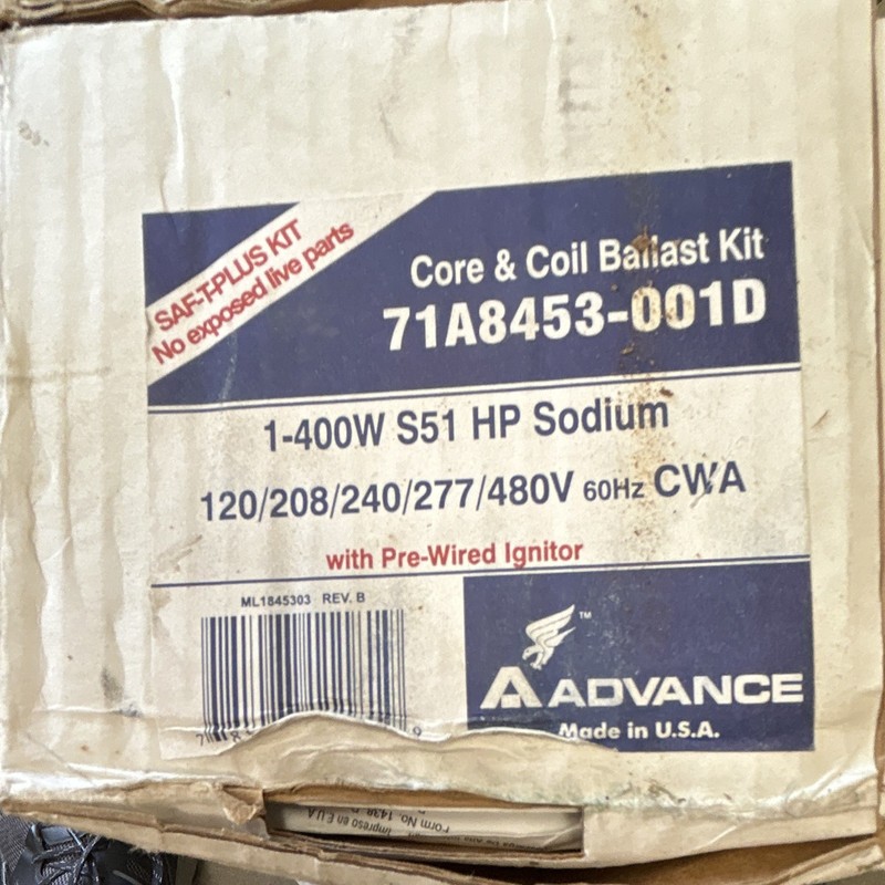 Advance 71A8453-001D Core & Coil Ballast Kit 400W S51 HPS 120-480V w/ Ignitor