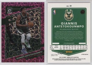 2021-22 Panini Donruss Optic Pink Velocity Prizm /79 Giannis Antetokounmpo #31