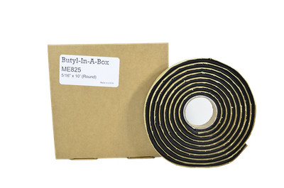 Marcy ME825 - 10' x 5/16'' Solid Core Butyl Tape Roll - Automotive Glass Adhesive
