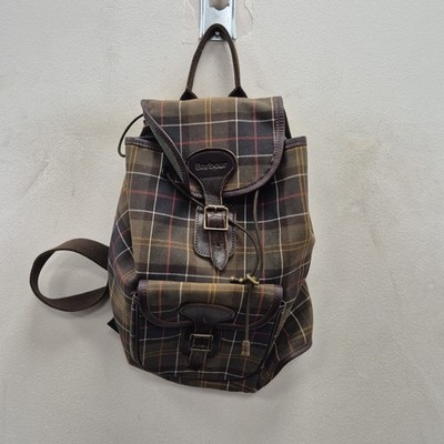 Barbour Vintage Tartan Tornister Check Field Utility Backpack Rucksack Tasche