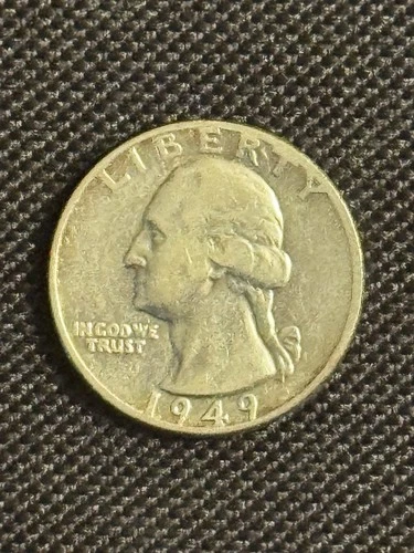 Extremely Beautiful 1949 Washington Head SILVER Quarter!