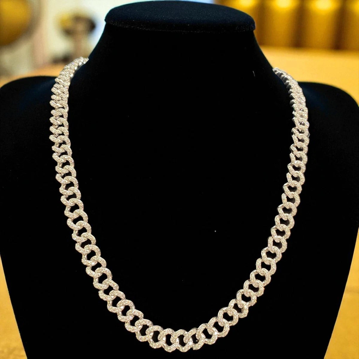 Collana Cubana Uomo in Oro Giallo e Diamanti E VVS2 - Scermino Gioielli